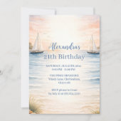 Serene Coastal Sail Birthday Kaart (Voorkant)