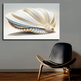 Serene Coastal Seashell Wall Art Ocean Home Decor Canvas Afdruk