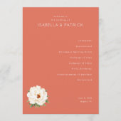 Serene Coral Floral Wedding Ceremony Schedule Programmakaart (Voorkant)
