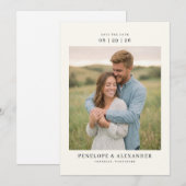 Serene Crème Rustieke Foto Save The Date (Voorkant / Achterkant)