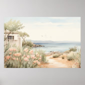 Serene Cyprus: Digitale Waterverf Art Prints (Voorkant)