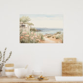Serene Cyprus: Digitale Waterverf Art Prints (Keuken)