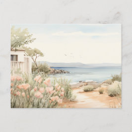 Serene Cyprus: Digitale Waterverf Art Prints Briefkaart