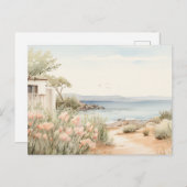 Serene Cyprus: Digitale Waterverf Art Prints Briefkaart (Voorkant / Achterkant)