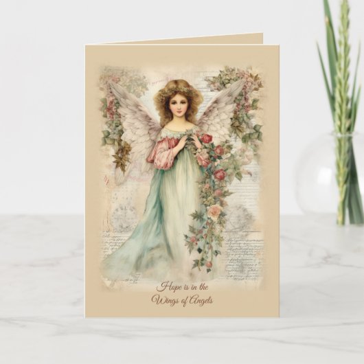 Serene Design vintage-stijl engel Kaart (Voorkant)