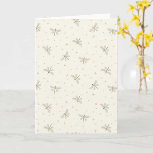 Serene Dragonflies Greeting Card Kaart (Gele Bloem)