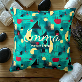 Serene Dream – Titaankleurig & Rood Geometrisch Ac Kussen