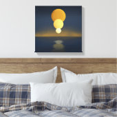 Serene Drievoudige Maanreflectie Canvas Afdruk (Insitu (Slaapkamer))