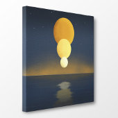 Serene Drievoudige Maanreflectie Canvas Afdruk