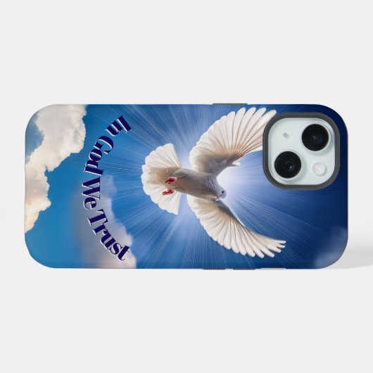 Serene Duif Omhelzen Rust iPhone 15 Case (Achterkant horizontaal)