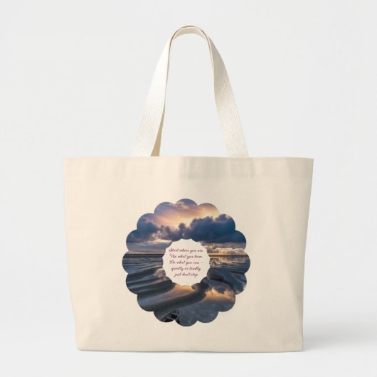 Serene Dusk op het strand Grote Tote Bag (Voorkant)