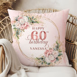Serene Dusty Pink Eucalyptus Boho 60th birthday  Kussen<br><div class="desc">✅ For matching items search 36-60 in my collections ✅ Celebrate a special milestone with this elegant 60th birthday pillow featuring watercolor rose gold, dusty pink and blush pink flowers, eucalyptus greenery, and a shimmering gold frame. This boho floral design adds charm and warmth to any space. A beautiful keepsake...</div>
