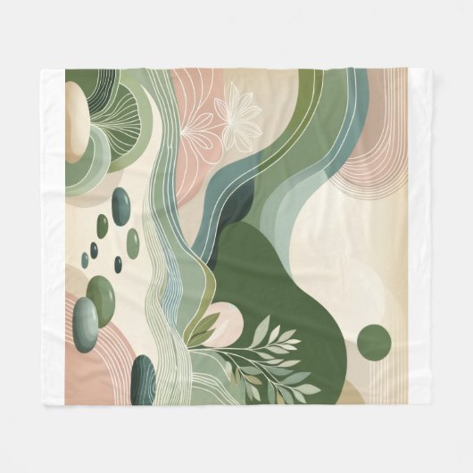 Serene Earth Flow Fleece Deken (Voorkant (Horizontaal))