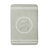 Serene Elegant Contemmodern Groen Monogram Badmat (Voorkant Verticaal)