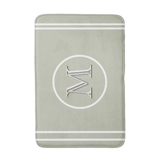 Serene Elegant Contemmodern Groen Monogram Badmat (Voorkant Verticaal)