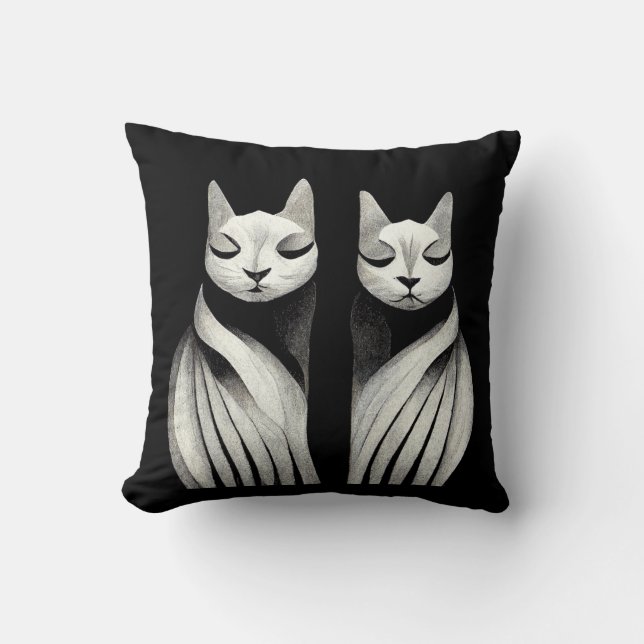 serene elegant kattenzussen met kattenbroeken kussen (Voorkant)