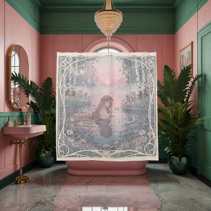 Serene Elegantie Nouveau Baden Douchegordijn