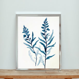 Serene elegantie: twee blauwe bloemen foto afdruk
