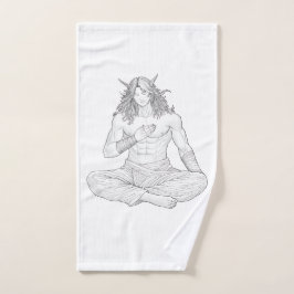 Serene Elf Warrior | Fantasy Anime Character Art Handdoek
