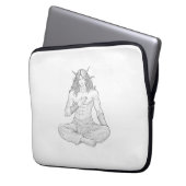 Serene Elf Warrior | Fantasy Anime Character Art Laptop Sleeve (Voorkant Links)