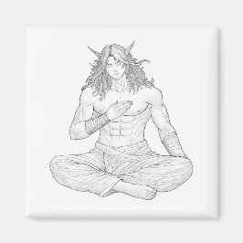 Serene Elf Warrior | Fantasy Anime Character Art Magneet