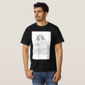 Serene Elf Warrior | Fantasy Anime Character Art T-shirt (Voorkant volledig)