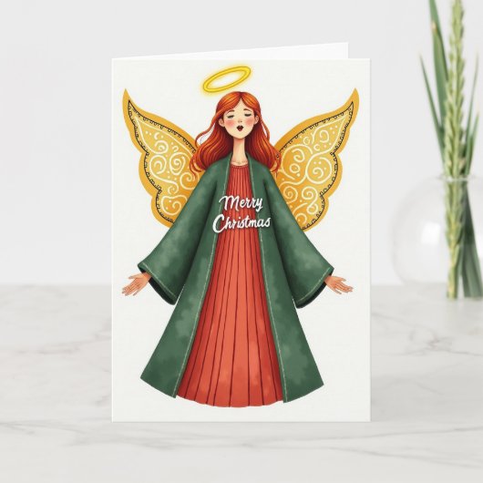 Serene Engel Kerstkaart Kaart (Voorkant)