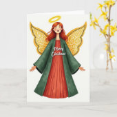Serene Engel Kerstkaart Kaart (Gele Bloem)