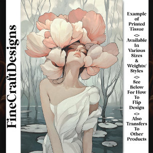 Serene Ethereal Vrouw Koraal, Crème CB9 Decoupage Tissuepapier