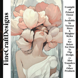 Serene etherische vrouw koraal, crème CC1 decoupag Tissuepapier