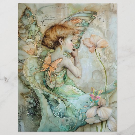 Serene Fairy A4 Advies Verjaardagskaart (Voorkant)