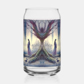 Serene Fantasy Lake met Willow en Heron Blikvorm Glas (Rechts)
