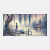 Serene Fantasy Lake met Willow en Heron Bureaumat (Voorkant)