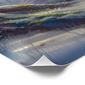 Serene Fantasy Lake met Willow en Heron Perfect Poster (Hoek)