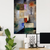 Serene Fir Trees van Paul Klee - Abstracte kunst Poster (Thuiskantoor)