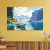 Serene fjord met torenhoge kliffen canvas afdruk (Insitu (Woonkamer))