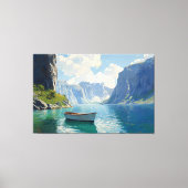Serene fjord met torenhoge kliffen canvas afdruk (Voorkant)
