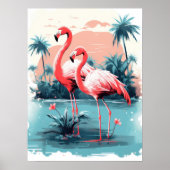 Serene Flamingo Paradise Poster (Voorkant)