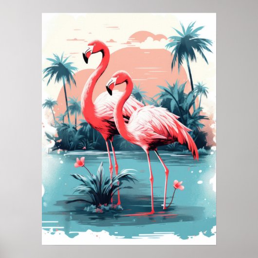 Serene Flamingo Paradise Poster (Voorkant)