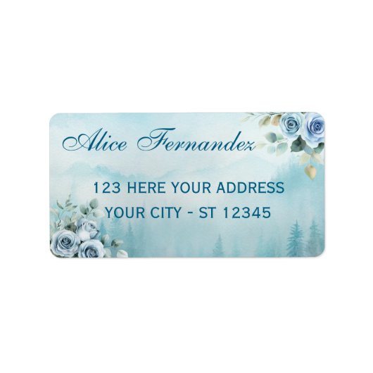 Serene Floral Mountain Baptism Etiket (Voorkant)