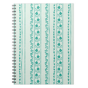 Serene Floral stripes Spiral Foto Notitieboek