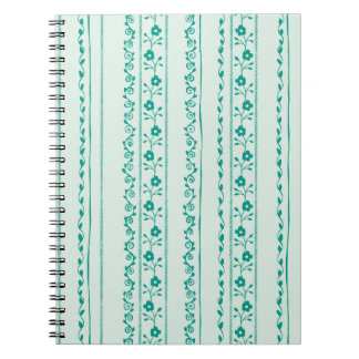 Serene Floral stripes Spiral Foto Notitieboek