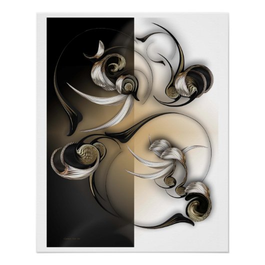 "Serene Flower", Glanzend Poster (Voorkant)