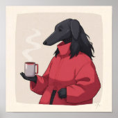 Serene Fluffy Pet Portrait - Modern Decor. Poster (Voorkant)