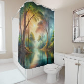 Serene Forest Natuur Escape - Rustig bos Douchegordijn (In situ)