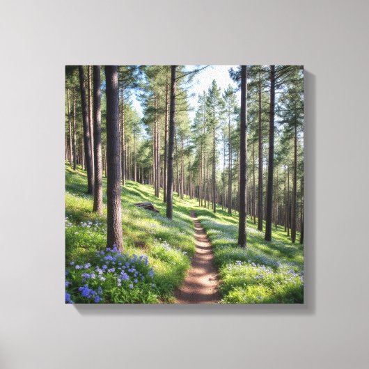 Serene Forest Path in het voorjaar Canvas Afdruk (Voorkant)