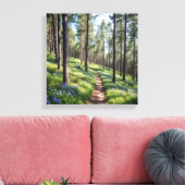 Serene Forest Path in het voorjaar Canvas Afdruk (Insitu (Woonkamer))