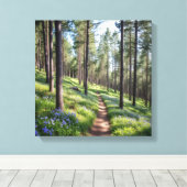 Serene Forest Path in het voorjaar Canvas Afdruk (Insitu (Houten vloer))