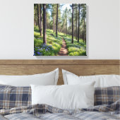Serene Forest Path in het voorjaar Canvas Afdruk (Insitu (Slaapkamer))