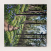 Serene Forest Path in het voorjaar Legpuzzel (Horizontaal)
